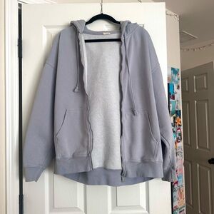 Brandy Melville John Galt Blue Zip Up Hoodie